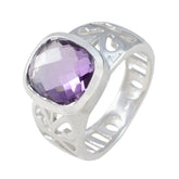 Tereza Purple Solitaire Gemstone Ring in Sterling Silver